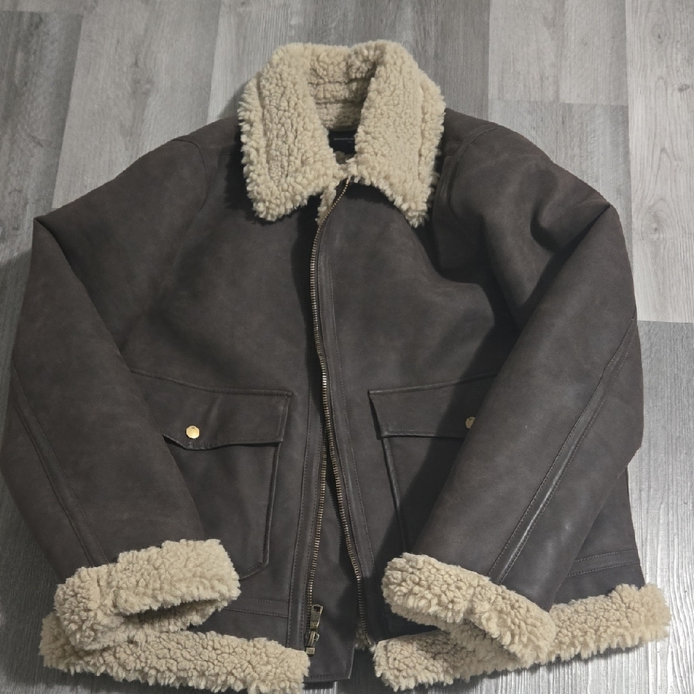 Banana Republic Factory Brown Shearling Jacket